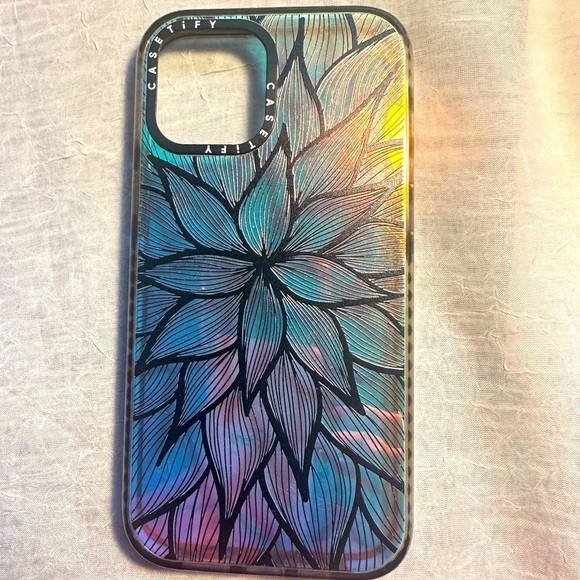 Castify IPhone 12 Pro Max Case Lined Flower Design Drop Protection - Picture 1 of 6